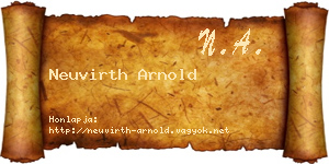 Neuvirth Arnold névjegykártya